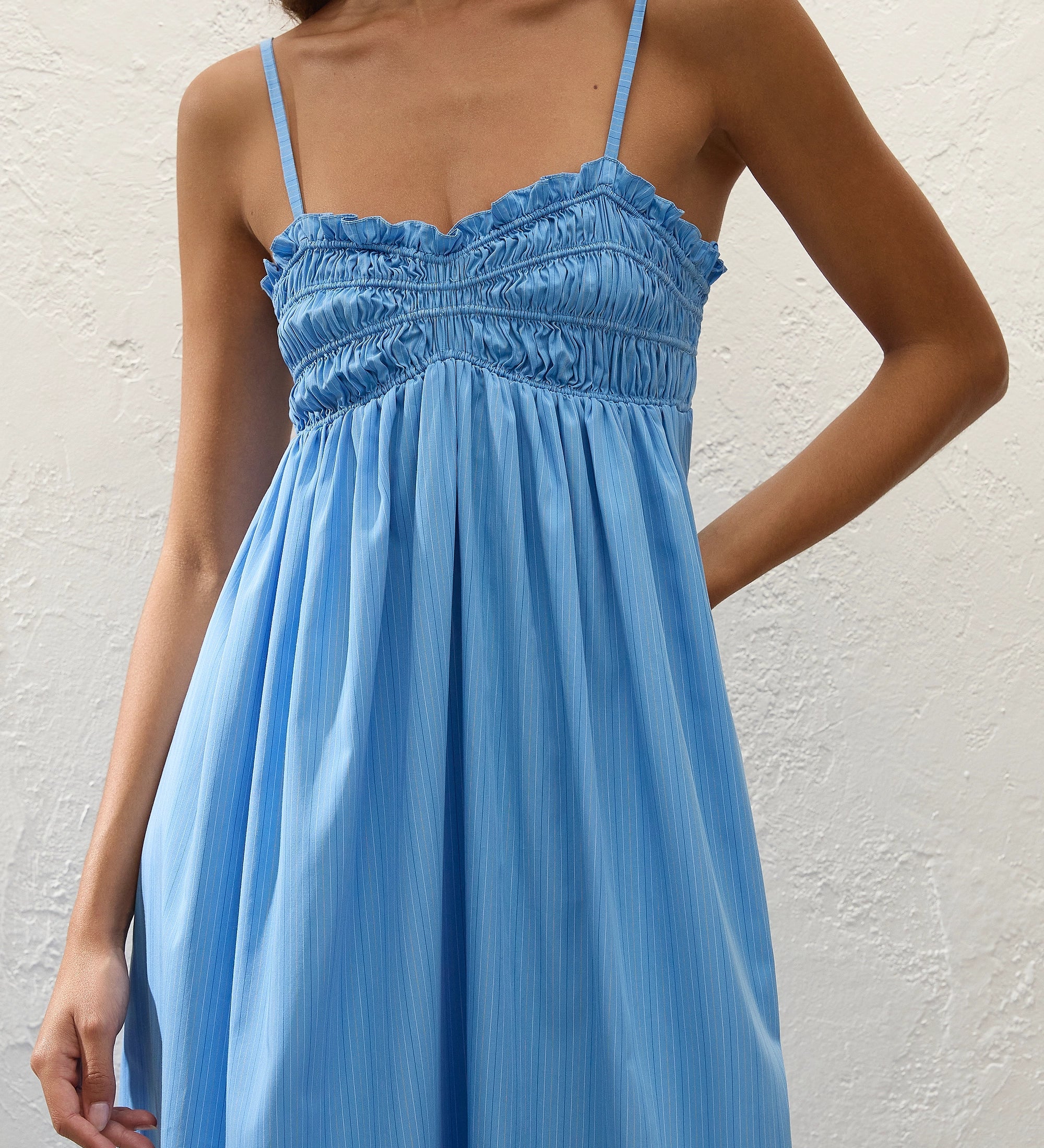 Faithfull - Presa Maxi Dress Mico Pinstripe Azul