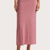 Faithfull - Maceio Midi Skirt Vermillion Stripe - Final Sale