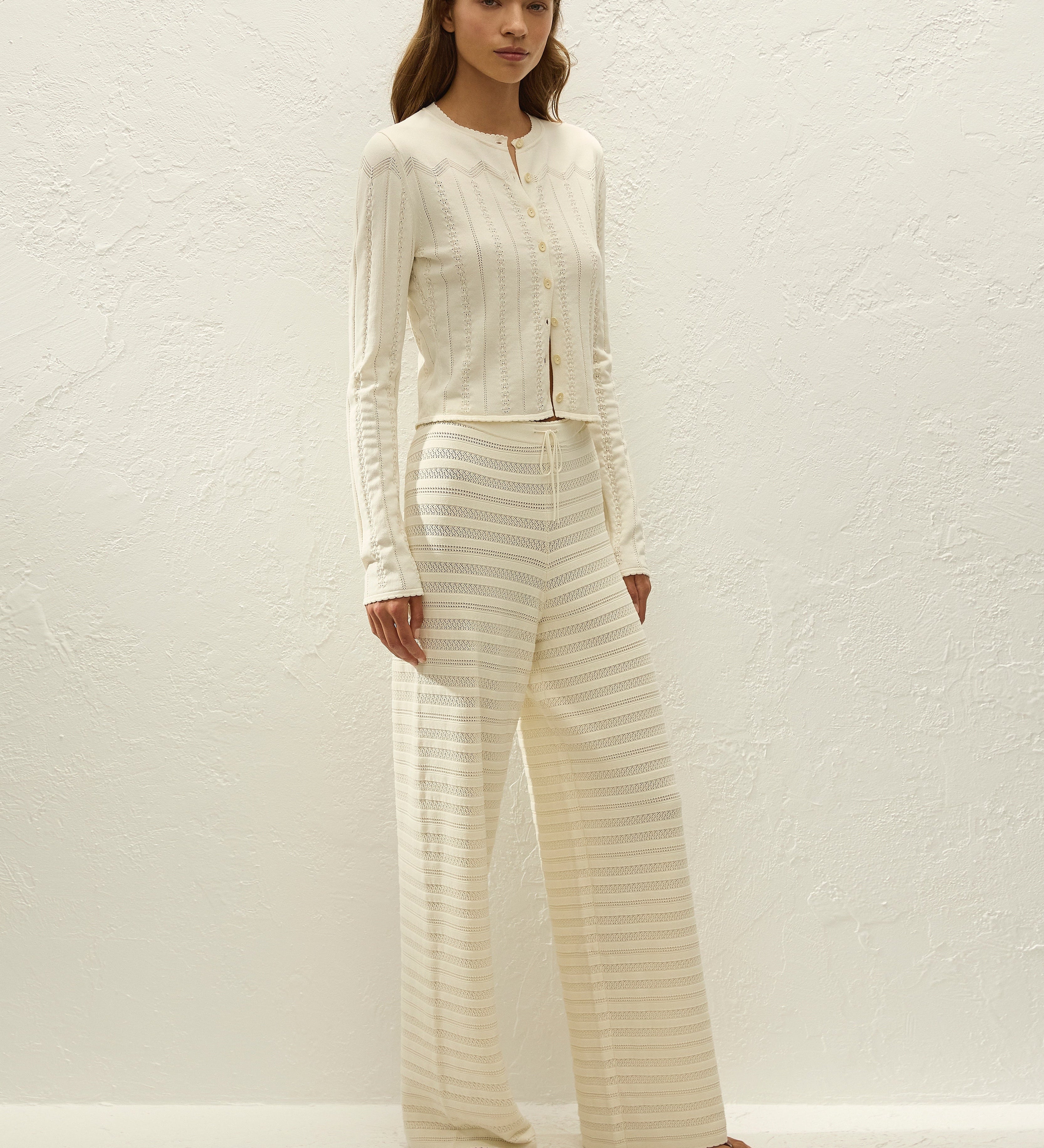 Faithfull - Selly Cardigan Maja Pointelle Vintage White