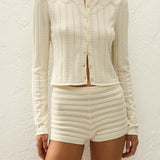 Faithfull - Selly Cardigan Maja Pointelle Vintage White