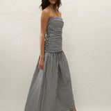 Faithfull - Vento Midi Dress Black Textured Gingham