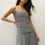 Faithfull - Vento Midi Dress Black Textured Gingham