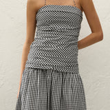 Faithfull - Vento Midi Dress Black Textured Gingham