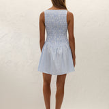 Faithfull - Martina Mini Dress Paloma Check Light Blue White