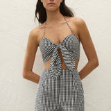 Faithfull - Onda Top Black Textured Gingham