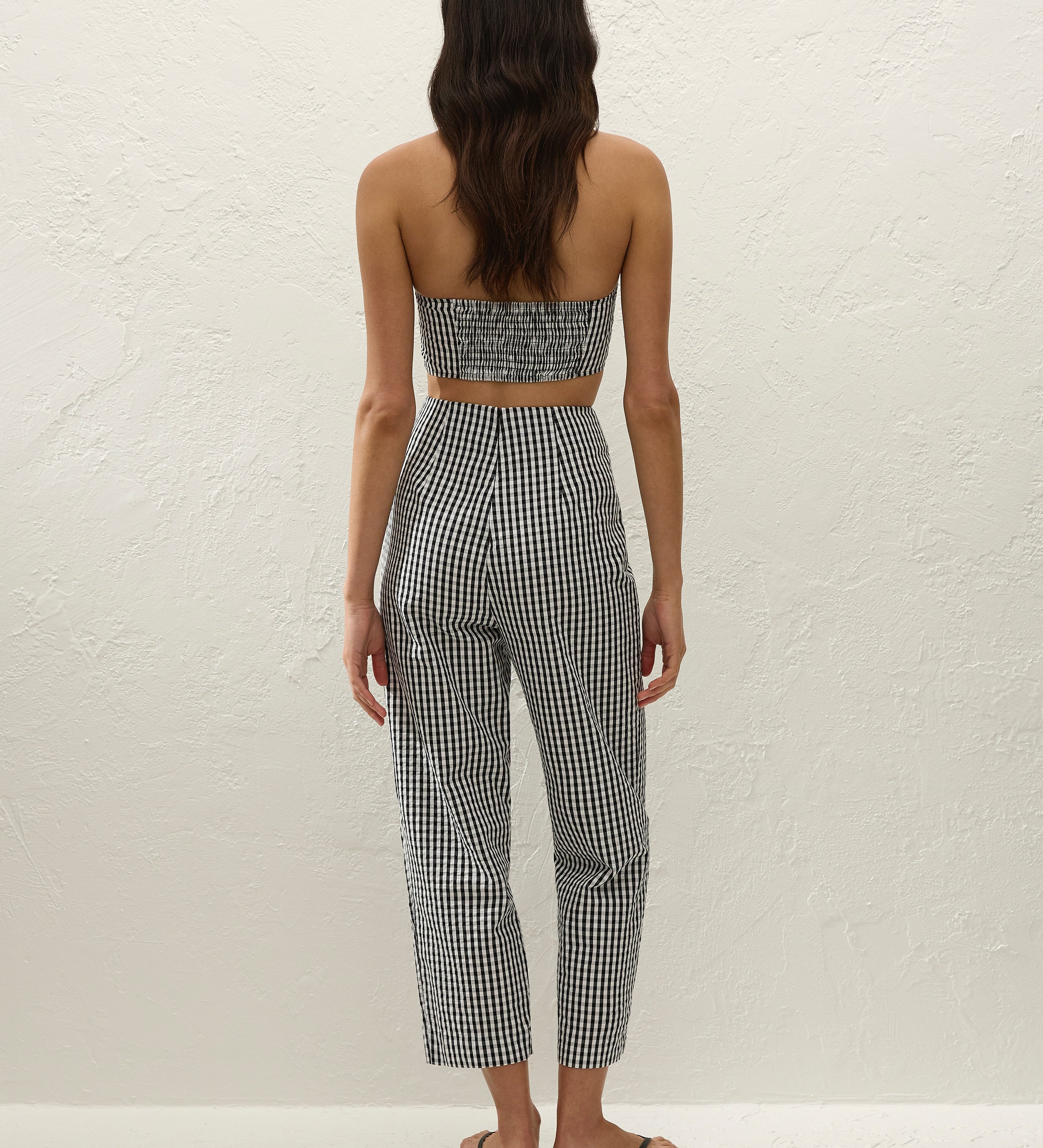 Faithfull - Claudine Pant Black Textured Gingham