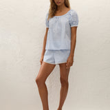 Faithfull - Lonny Top Paloma Check Light Blue White