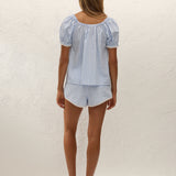 Faithfull - Lonny Top Paloma Check Light Blue White