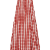Faithfull - Gerta Midi Dress Ines Check Terra Rosso