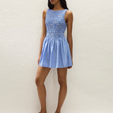 Faithfull - Carina Mini Dress Joao Stripe Azulejo Blue