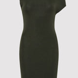 St. Agni - Asymmetric Knit Mini Dress - Basil