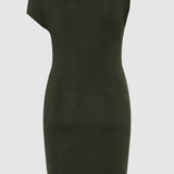 St. Agni - Asymmetric Knit Mini Dress - Basil