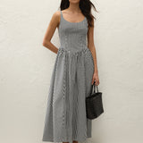 Faithfull - Chiara Midi Dress Black Textured Gingham