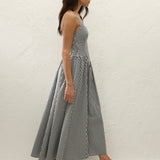 Faithfull - Chiara Midi Dress Black Textured Gingham