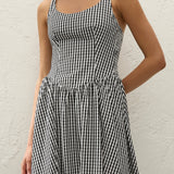 Faithfull - Chiara Midi Dress Black Textured Gingham