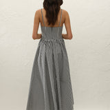 Faithfull - Chiara Midi Dress Black Textured Gingham