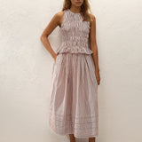 Faithfull - Cales Top Paloma Check Cinnamon White