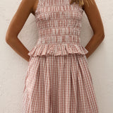 Faithfull - Cales Top Paloma Check Cinnamon White