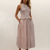 Faithfull - Cales Top Paloma Check Cinnamon White