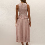 Faithfull - Cales Skirt Paloma Check Cinnamon White