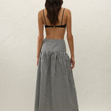 Faithfull - Lucia Midi Skirt Black Textured Gingham - Final Sale
