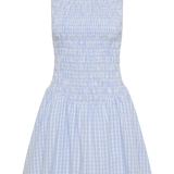Faithfull - Martina Mini Dress Paloma Check Light Blue White