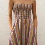 Faithfull - Anniken Maxi Dress Agua Stripe Mustard