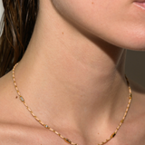Dorsey - ENAMEL MOISSANITE NECKLACE IN SABLE, 18K GOLD VERMEIL