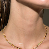 Dorsey - ENAMEL MOISSANITE NECKLACE IN TERRE, 18K GOLD VERMEIL