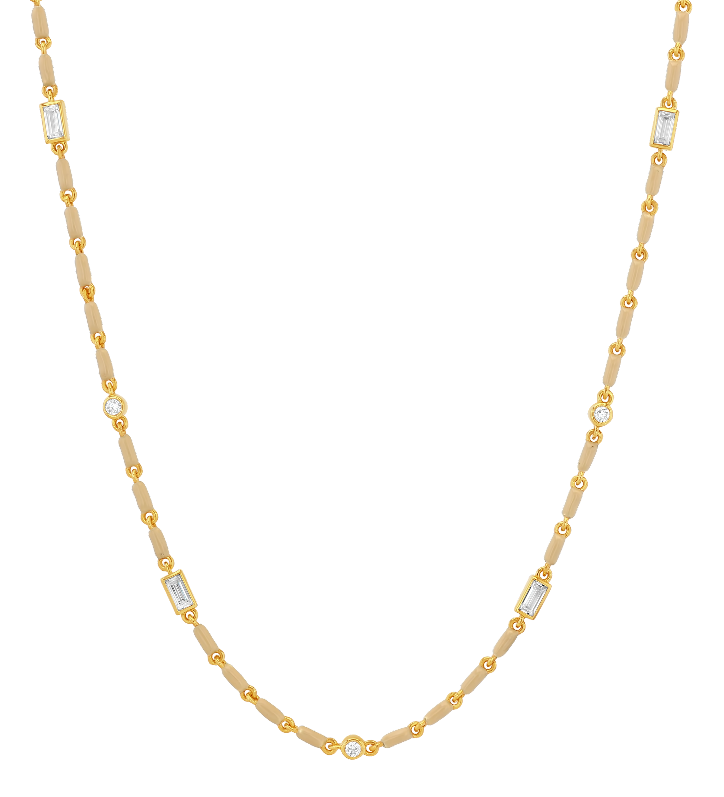 Dorsey - ENAMEL MOISSANITE NECKLACE IN SABLE, 18K GOLD VERMEIL
