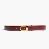 Khaite - Saddle Belt in Oxblood Leather with Gold