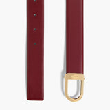 Khaite - Saddle Belt in Oxblood Leather with Gold