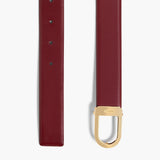 Khaite - Saddle Belt in Oxblood Leather with Gold
