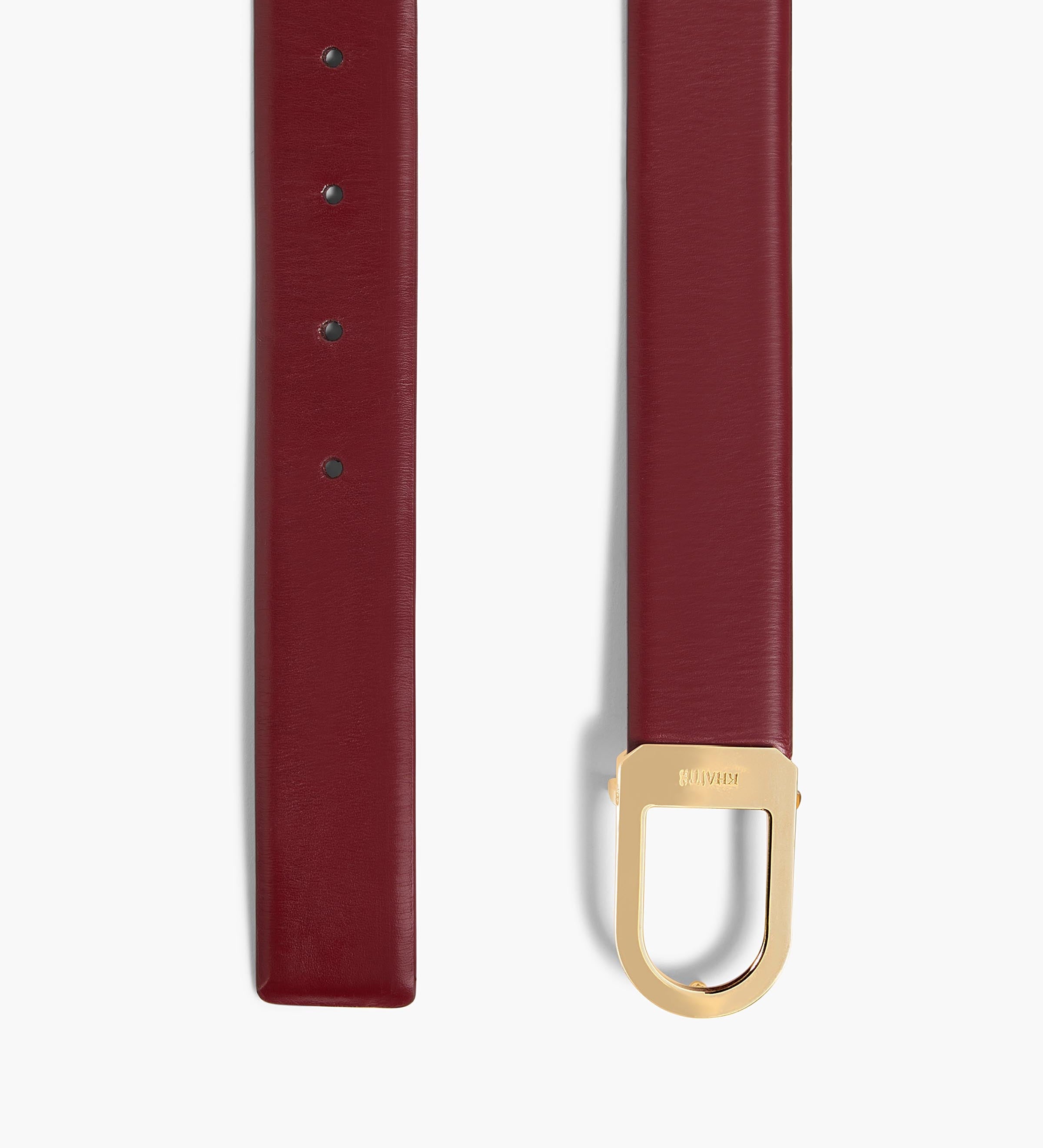 Khaite - Saddle Belt in Oxblood Leather with Gold