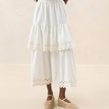 Loeffler Randall - Sainy White Tiered Skirt