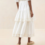 Loeffler Randall - Sainy White Tiered Skirt