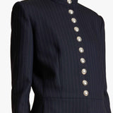 Khaite - Samuel Jacket in Navy and White Stripe