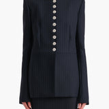 Khaite - Samuel Jacket in Navy and White Stripe