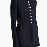Khaite - Samuel Jacket in Navy and White Stripe