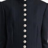Khaite - Samuel Jacket in Navy and White Stripe