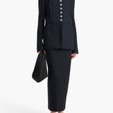 Khaite - Samuel Jacket in Navy and White Stripe