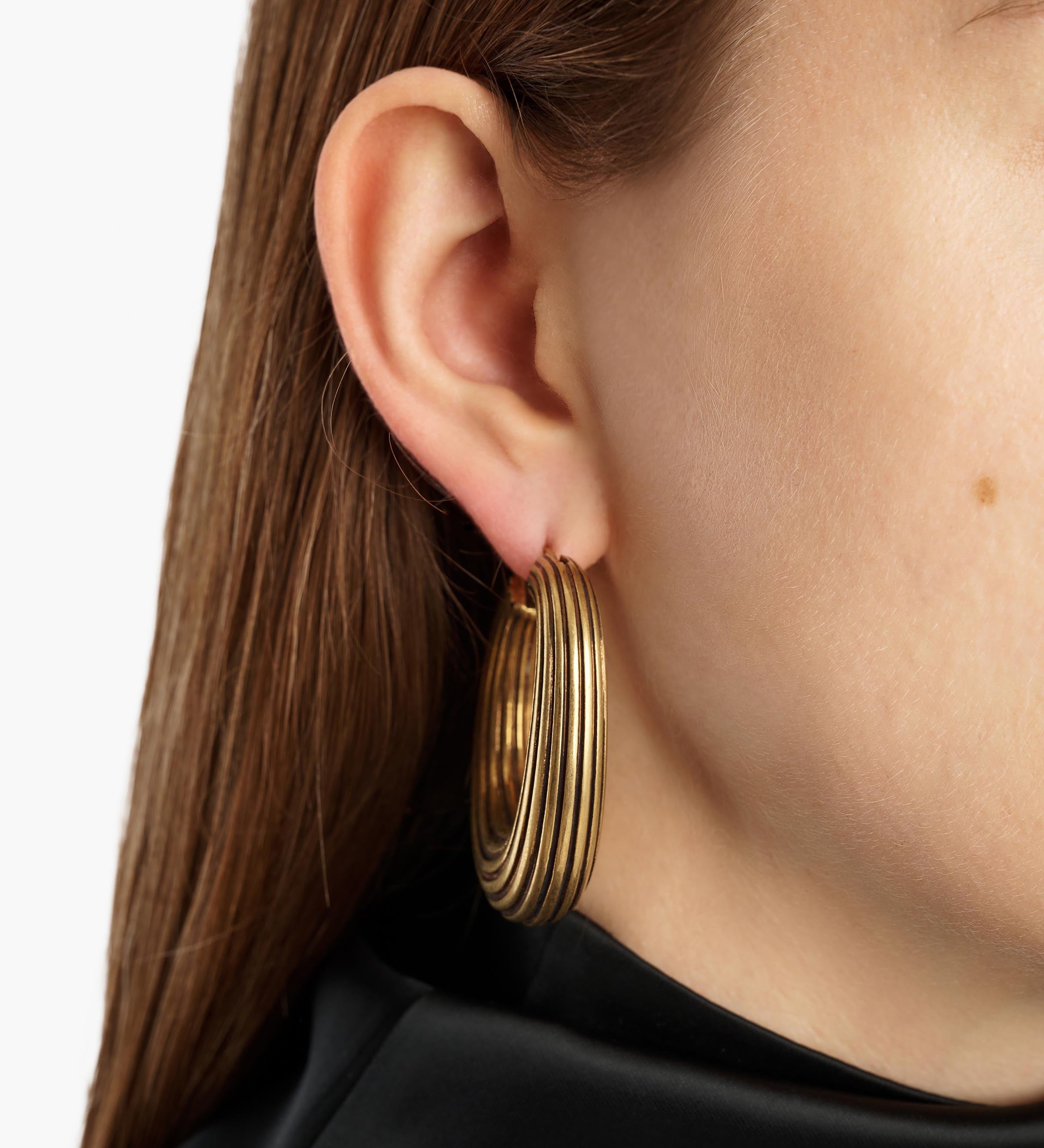 Khaite - Santa Fe Hoop Earrings in Antique Gold