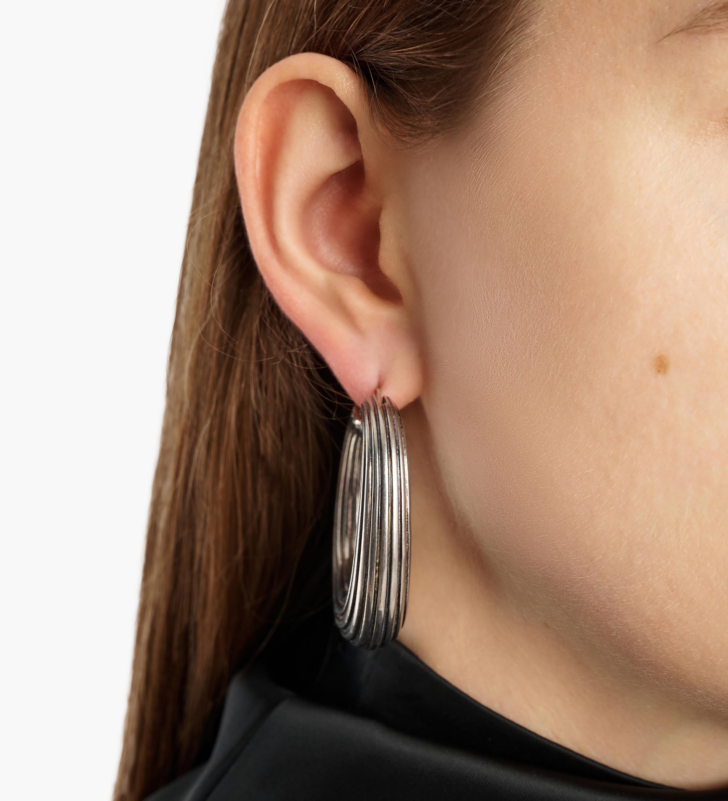 Khaite - Santa Fe Hoop Earrings in Antique Silver