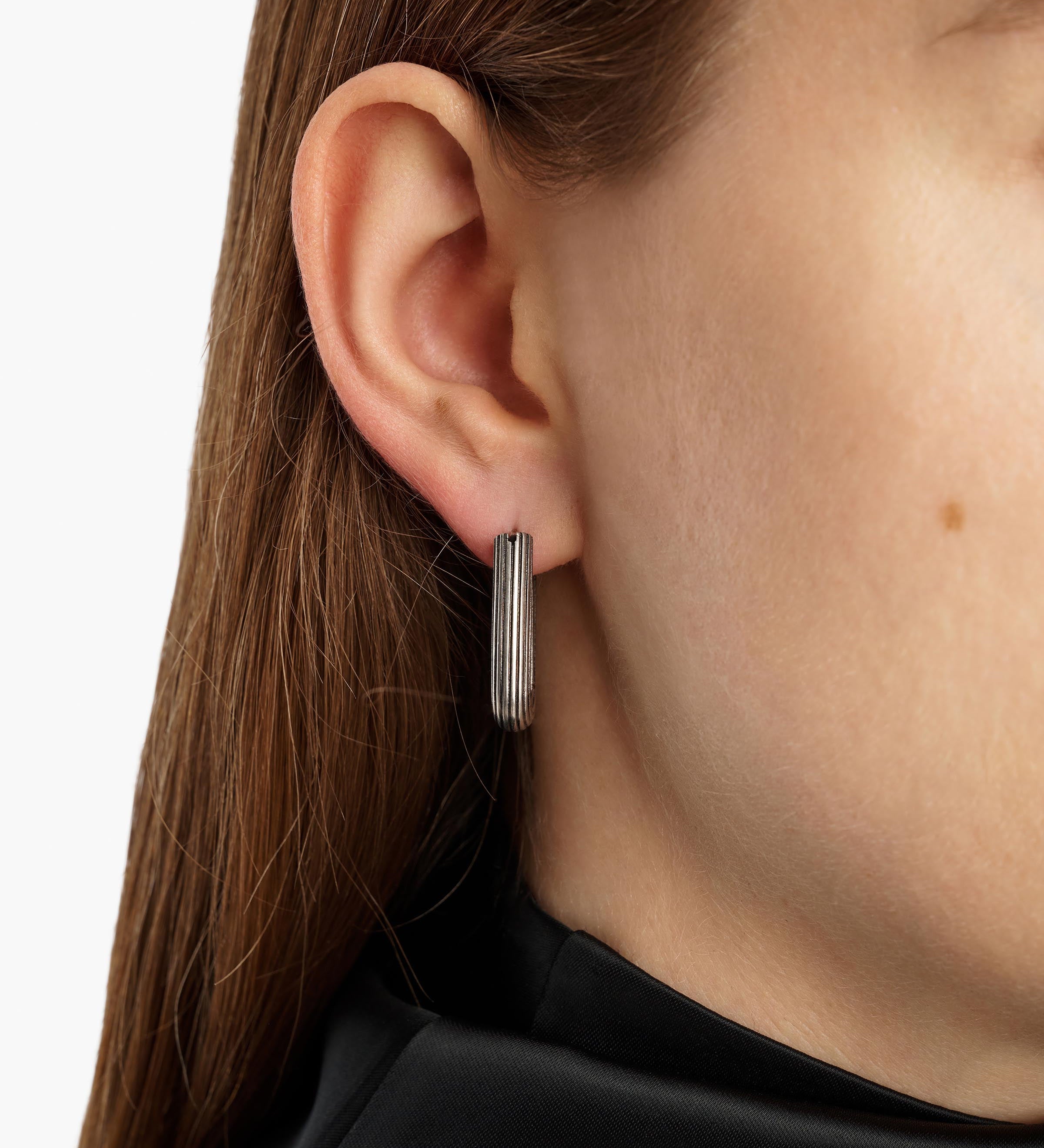 Khaite - Santa Fe Rectangular Earrings in Antique Silver