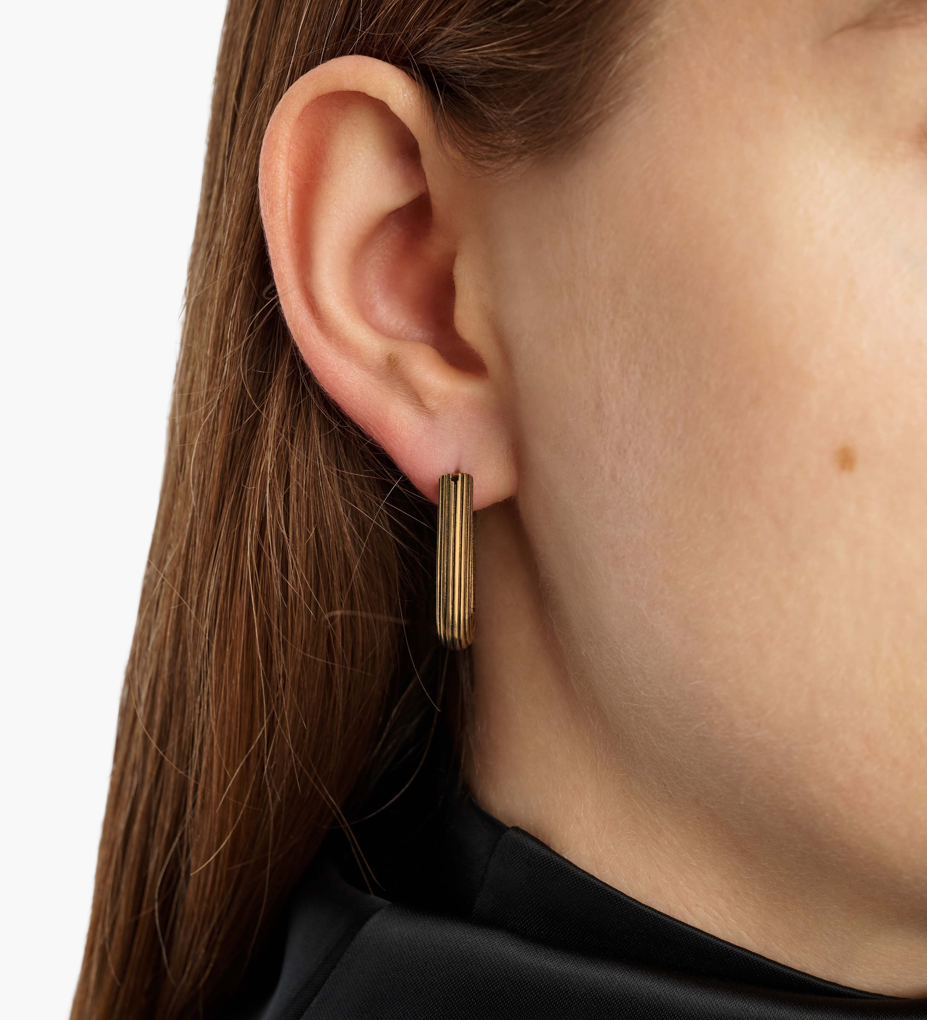 Khaite - Santa Fe Rectangular Earrings in Antique Gold