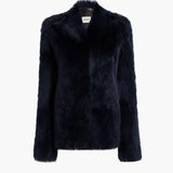 Khaite - Saraphina Jacket in Dark Navy Shearling