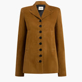 Khaite - Saraphina Jacket in Toffee Suede