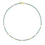 Dorsey - ENAMEL MOISSANITE NECKLACE IN SARCELLE, 18K GOLD VERMEIL