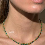 Dorsey - ENAMEL MOISSANITE NECKLACE IN SAUGE, 18K GOLD VERMEIL