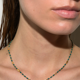 Dorsey - ENAMEL MOISSANITE NECKLACE IN SARCELLE, 18K GOLD VERMEIL